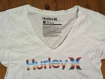 ☆微難有☆ハーレー☆Hurley☆ロゴプリント Ｖネック コットン半袖Ｔシャツ M 白　ホワイト_画像2