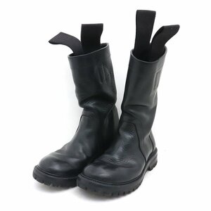 サイズ42 RICK OWENS 16SS エンジニアブーツ ブラック リックオウエンス レザーシューズ ロング