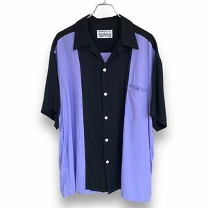 WACKO MARIA TWO-TONE 50'S SHIRT(TYPE-1) size XL purple black Wacko Maria two tone 50'S shirt short sleeves shirt 