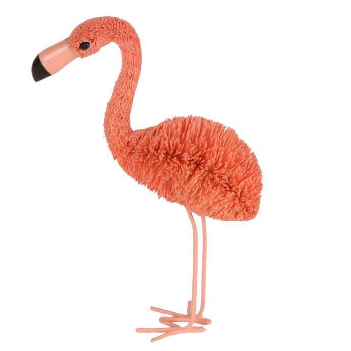 Scrub brush Animal Flamingo S Object Display Palm Figurine Animal Handmade Handmade Cottage Small, Handmade items, interior, miscellaneous goods, ornament, object