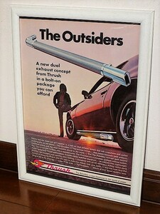 1971年 USA 洋書雑誌広告 額装品 Thrush Outsiders スラッシュ マフラー / 検索用 Ford フォード シボレー Dodge ダッジ VW ( A4size )