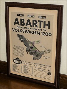 1964年 U.S.A. '60s 洋書雑誌広告 額装品 ABARTH アバルト model VW-1200 ( A4サイズ ) // フォルクスワーゲン 1200