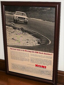 1965年 U.S.A. '60s 洋書雑誌広告 額装品 KONI Shock Absorbers ( A4サイズ ) / Ford Mustang フォード マスタング ムスタング