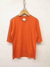 k6076：未使用！agnes b.アニエスベー 五分袖？半袖 Tシャツ xs カットソー 橙/オレンジ レディース/ジュニア 日本製：35_画像1