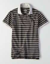 * AE アメリカンイーグル AE Striped Polo ポロシャツ S / Black *_画像1