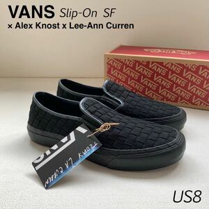 新品レア VANS バンズ Alex Knost Lee-Ann Curren アレックス ノスト リーアン カレン ウーブン スリッポン サーフ 黒 26㎝ スニーカー US8