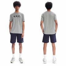 L 新品 A.P.C. アーペーセー V.P.C. ロゴ Tシャツ メンズ APC VPC フロッキーロゴ 杢グレー_画像6