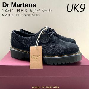 新品 英国製 Dr.Martens ドクターマーチン 1461 BEX ベックス TUFTED SUEDE スエード レザー 3ホール シューズ UK9 黒 厚底 28㎝ 送料無料