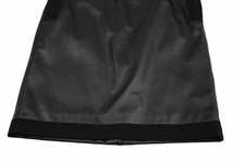 ランバンLANVIN グログラントリミングフェイクレザースカート 黒38 【レディース】_画像7