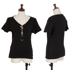  Junior Gaultier JUNIOR GAULTIER neck Zip design out si-m T-shirt black 40 [ lady's ]