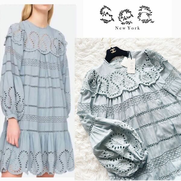 新品タグ付！ 【Sea New York】カットワークレース ワンピース XXS チュニックワンピース