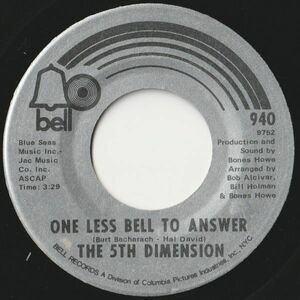 5th Dimension One Less Bell To Answer / Feelin' Alright? Bell US 940 202692 SOUL ソウル レコード 7インチ 45