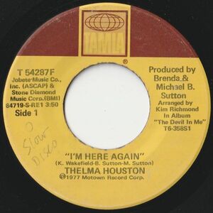 Thelma Houston I'm Here Again Tamla US T 54287F 202761 SOUL ソウル レコード 7インチ 45