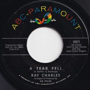 Ray Charles A Tear Fell / No One To Cry To ABC-Paramount US 10571 202945 SOUL ソウル レコード 7インチ 45