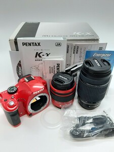PENTAX K-x レッド ダブルレンズ デジタル一眼レフカメラ