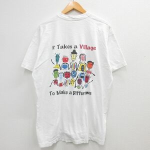 XL/古着 半袖 ビンテージ Tシャツ メンズ 90s Village Apartments 大きいサイズ コットン クルーネック 白 ホワイト 23jun07 中古