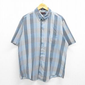 XL/古着 半袖 シャツ メンズ 90s ボタンダウン グレー他 チェック 22jun13 中古 トップス