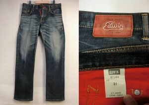  атмосфера выдающийся б/у обработка сделано в Японии EDWIN BLUE TTRIP Edwin BTJ03 стрейч Denim джинсы W31/F143