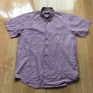 アランドロン 半袖シャツ 101-1-37 ピンク系 ボタンダウン チェックシャツ