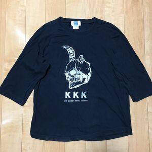 レア 秋田書店 KKK スカルプリント 7部丈Tシャツ 101-1-40
