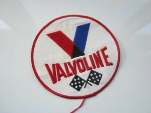 【大きめ】ビンテージ Valvoline バルボリン オイル ガソリン レーシング メーカー チェッカーフラッグ ワッペン/自動車 バイク B04