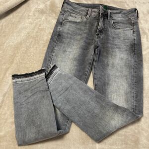 【送料無料】【美品】G-starRAW ジースターロウ レディース スキニージーンズ グレー 3301 MID SKINNY ANKLE WMN　サイズ28