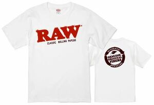 ◆送料無料◆新品　RAW 正規品　ロゴTシャツ　手巻きタバコ　半袖Tシャツ ホワイト　Lサイズ