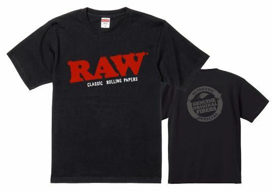 ◆送料無料◆新品　RAW 正規品　ロゴTシャツ　手巻きタバコ　ブラック Lサイズ