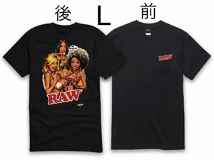 ◆送料無料◆新品　RAW 正規品　ガールズTシャツ　ロッキンジェリービーン　エロスティカ　コラボTシャツ　ブラック　Lサイズ