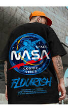 Tシャツ　ヒップホップ　【2XLサイズ】NASA黒 T113_画像1