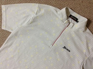 ★中古★スリクソン 半袖 ジップアップ シャツ Lサイズ 日本製 松山英樹 SRIXON GOLF ダンロップ デサント ゴルフ Z-STAR DUNLOP