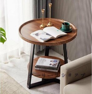 【ケーリーフショップ】サイドテーブル 丸形 別荘 卓 ナイトテーブル リビング 北欧 木製 コーヒーテーブル 贅沢
