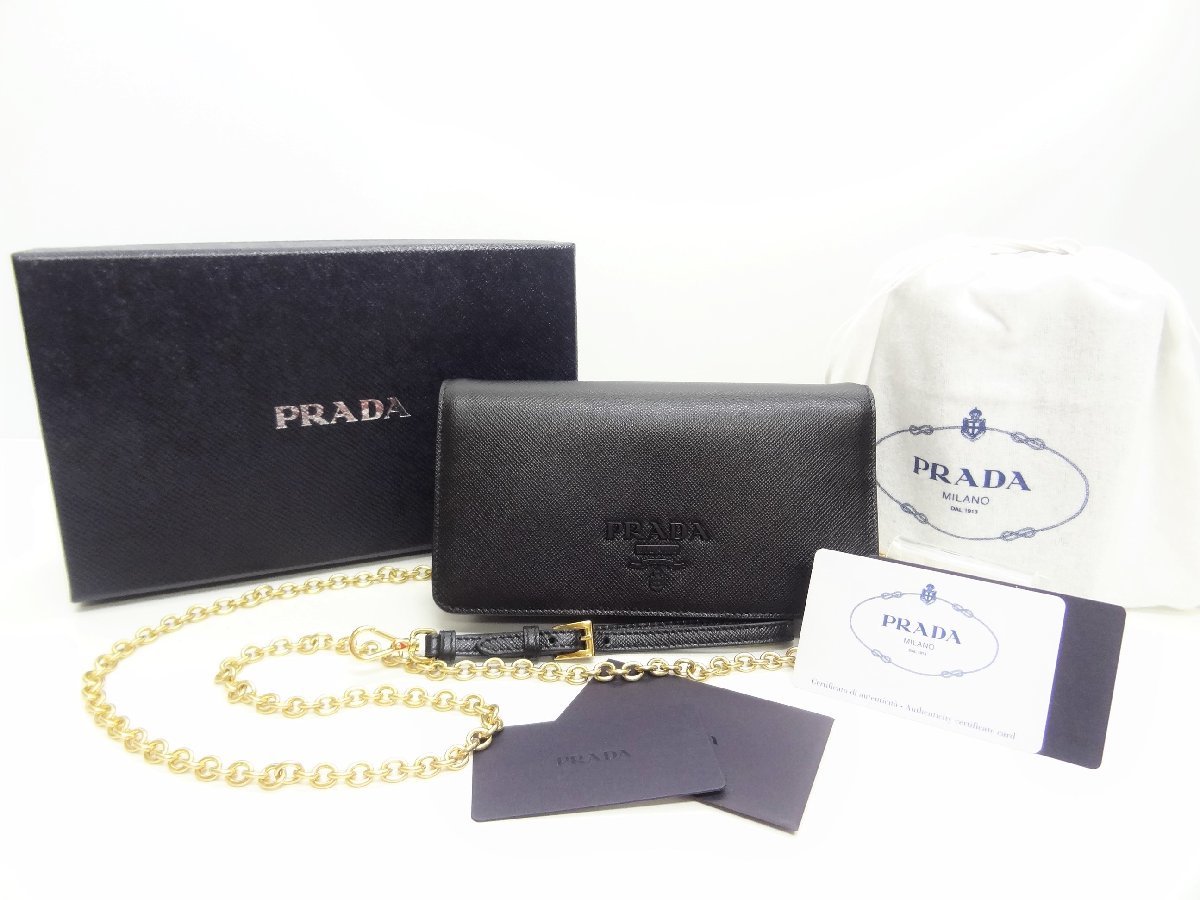 Yahoo!オークション -「prada チェーンウォレット」の落札相場・落札価格