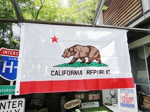 ちょっとリッチバージョンのカリフォルニア州旗の刺繍フラッグ　150cmタイプ　アメリカ雑貨　アメリカン雑貨
