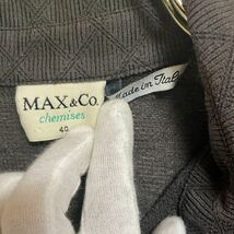 マックスアンドコー MAX & Co. 長袖シャツ ナイロンシャツ イタリア製 チャコール サイズ40 ＊AY_画像2