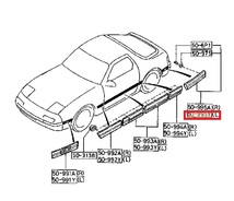 廃番 希少 未使用 サイド プロテクター FC3S 後期 マツダ 純正 モール フェンダー リア ブラック 左 サバンナ MAZDA RX-7 rx7 FC3C 新品_画像2