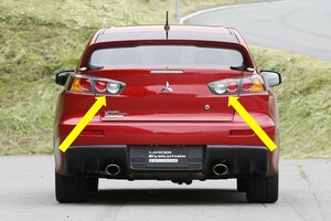 * unused * Mitsubishi original evo 10 latter term tail lamp inside side left right set CZ4A Lancer Evolution X backing lamp black in na inside side 031