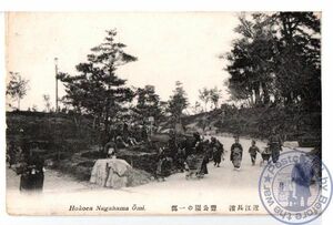 0814 滋賀 近江長濱 豊公園の一部【戦前絵葉書】