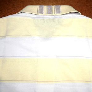 Munsing Wear GS マンシングウェア グランドスラム 半袖 ドライ ポロシャツ ボーダー デサント正規品 日本製 YEL-WHT M ほぼ未使用 美品の画像4