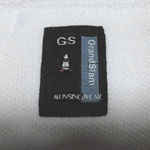 Munsing Wear GS マンシングウェア グランドスラム 半袖 ドライ ポロシャツ ボーダー デサント正規品 日本製 YEL-WHT M ほぼ未使用 美品の画像6