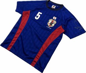 JFA ☆ サッカー日本代表 キッズ 160相当 5番 Tシャツ ユニフォーム ブルー サッカー クラブ チーム トレーニング 練習 部活 定番■EC186