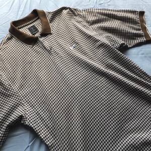 NIKE GOLF　ナイキ　ゴルフ　半袖　ポロシャツ　メンズ　Mサイズ　ブラウン　総柄　珍しい柄　大きいサイズ
