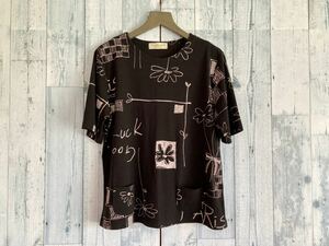 T's collection/ティーズ コレクション ミセス カットソー Tシャツ トップス ブラック レディース フリーサイズ