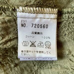 NICE CLAUP/ナイスクラップ レース調 総刺繍 ミニワンピース チュニック カーキ レディースフリーサイズの画像7