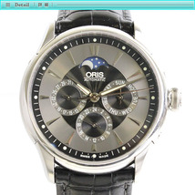 ORIS オリス アートリエ ムーンフェイズ メンズ腕時計 オートマチック 7592 シルバー×ブラック シースルーバッグ メンズ 男性 デイリー_画像2