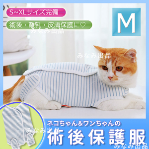 【M】猫犬 術後服 術後ウェア 離乳 避妊手術 皮膚保護 傷口 エリザべスカラー　