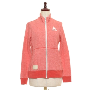 □385095 le coq sportif ルコック スポルティフ □ジップアップ ニットスウェット サイズS コットン レディース レッド