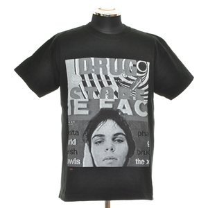 〇410290 TAKEO KIKUCHI タケオキクチ ○Tシャツ 半袖 クルーネック LIVE FOREVER DRUG STORE T-Shirt サイズ2 綿100% メンズ ブラック