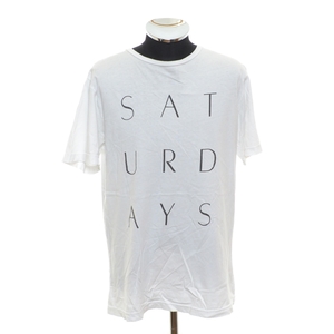 〇315031 SATURDAYS NYC サタデーズ ニューヨーク SURF ○Tシャツ プリントTシャツ ショートスリーブ 半袖 サイズM メンズ ホワイト