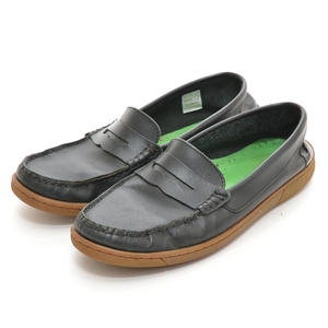 〇398605 UNITED ARROWS ○コインローファー スリッポン ペニー GREEN LABEL RELAXING by DANASSA 本革 レザー メンズ ブラック